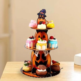 Resim Crackedice Şenlikli Cadılar Bayramı Tatlı Standı Ürkütücü Cadılar Bayramı Kek Standı B 