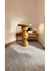 Resim Simillo Wooden Ahşap Tekli Mantar Yan Sehpa Modern Koyu Ceviz Renkli Fiskos Kod:trd10769 Kahverengi 