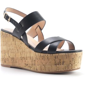 Resim Nine West MONSA 5FX Siyah Kadın Dolgu Topuk Sandalet 