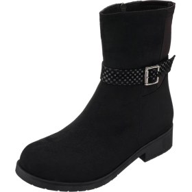 Resim Costo Shoes LTF78 Siyah Süet Kadın Bot Rahat Geniş Kalıp 