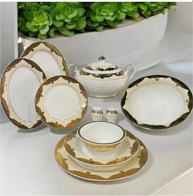 Resim Lemons Gold Porselen 60 Parça Yemek Takımı 1971 Altın 