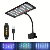 Resim USB akvaryumlarda tasarlanmış, su bitkileri ve balıklar için uygun, ayarlanabilir parlaklık, ayarlanabilir ayarlara, bir zamanlayıcı ve 360° dönüşe sahip, 5V'de çalışır, pil olmadan 