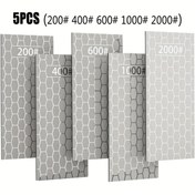 Resim 5'li Elmas Bileme Taşı Seti – Dayanıklı, Aşınmaya Dirençli Torna Plakaları 200/400/600/1000/2000 Kum Boyutlarında, Altıgen Desen, Ahşap İşleme ve Metal İşçiliği İçin İdeal 