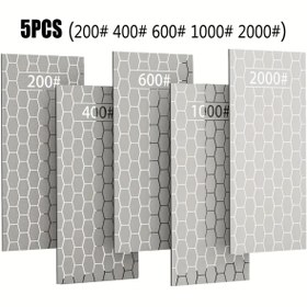 Resim 5'li Elmas Bileme Taşı Seti – Dayanıklı, Aşınmaya Dirençli Torna Plakaları 200/400/600/1000/2000 Kum Boyutlarında, Altıgen Desen, Ahşap İşleme ve Metal İşçiliği İçin İdeal 