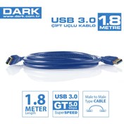 Resim Dark 1.8M Usb 3.0 Erkek-Erkek Harici Disk Kutusu Data Kablosu Dk 