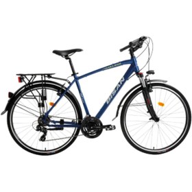 Resim Bisan Trx 8100 City Şehir Bisikleti 54 cm V 700C 21 Vites Lacivert Yeşil Beyaz 