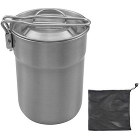 Resim Tenfowee Kamp İçin 304 Çelik Çay Bardağı - İçindekiler Pişirilebilir, Katlanabilir Kapağıyla 1l Hafif Çadır Tenceri Gümüş 