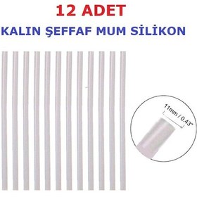 Resim 12 Adet Somafix Kalın Şeffaf Mum Silikon 11.3x300 MM Çubuk Sıcak 