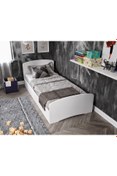 Resim KZNMOB HOME Soft Tek Kişilik Mdf Karyola Beyaz - 90 Cm X 190 Cm Yataklarla Uyumlu 