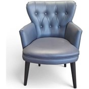 Resim Ahşap Ayaklı Kollu Antrasit Deri Ofis Koltuğu Büro Koltuk Ve Berjerleri - 1 Adet Tekli Gri 