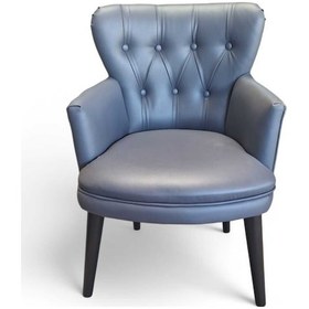 Resim Ahşap Ayaklı Kollu Antrasit Deri Ofis Koltuğu Büro Koltuk Ve Berjerleri - 1 Adet Tekli Gri 