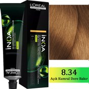 Resim Loreal Professionnel Inoa - Amonyaksız Saç Boyası No: 8.34 Açık Kumral Dore Bakır 60g 