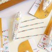 Resim Renkli Yıldız ve Çizgili Desenli Dekoratif Bantlı DIY El Sanatları, Scrapbooking ve Partiler için Damga Kalemi 