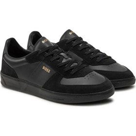 Resim Boss Erkek Marka Logolu Rahat Taban Bağıcıklı Siyah Sneaker 50522850-005 