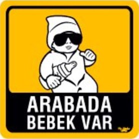 Resim Bay Etiket Bob2 Arabada Bebek Var Sticker 