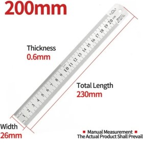 Resim Liyao Çelik Cetvel 200MM Metal Cetvel Paslanmaz Çelik Açı Cetvel Çelik Kural Kare Ölçü Goniometro Seviye Aracı Açı Ölçer Ağaç Işleme Aletleri 15/20/30MM (Yurt Dışından) 