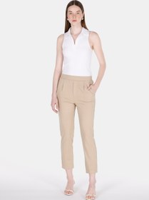 Resim Regular Fit Düşük Bel Düz Paça Kadın Vizon Pantolon Colin's