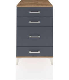 Resim Kronos Komodin 4 Çekmeceli 60x59x96 Çam-antrasit Atlas Çam 