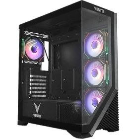 Resim Vento VG4202FLA 850W 80+ Bronze Cam Ön-Yan Panel Sıyah 4X12CM Adreslenebilir Argb Gamıng Atx Kasa 