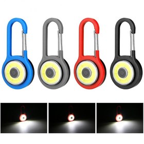 Resim LED Fenerli Karabina Anahtarlık - Sırt çantası, bisiklet, acil kamp için 3 Modlu Cep Feneri - Su geçirmez değil, pil ile çalışan, kabuklu mini tasarım, lazer işlevi yok 