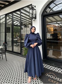Resim By Atelier Lacivert Simli Hazel Tesettür Abiye 