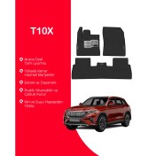 Resim T10X Uyumlu Hücreli Yüzey Eva Paspas Seti Paspas Takımı Siyah Yüzey 