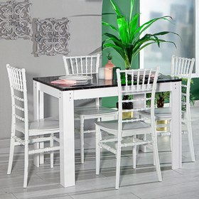Resim Mirage Masa & Soho Beyaz Mutfak Masa Takımı 