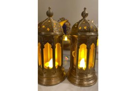 Resim Özbience 2'li Ramazan Feneri Seti, Tealight LED Hediyeli, Modern Ev ve Ofis Dekoru 