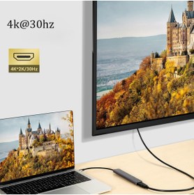 Resim Apera Tr-35 7 Port Mac Thunderbolt 3 Hub Type-c To 4k Hdtv 2x Usb3.0 2x Usb C Pd Şarj Micro Sd Sd Kart 