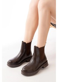 Resim 02-2137 Kahverengi Lastikli Günlük Kadın Bot Çok Renkli 