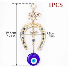 Resim Liangmei Türk Mavi Cam Göz Muska At Nalı Fil Kurdele Etnik Duvar 