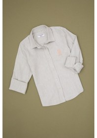 Resim U.S. Polo Assn. Kız Çocuk Krem Melanj Uzun Kollu Basic Gömlek 50317666-XX7018 
