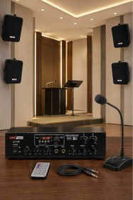 Resim Lastvoice Black Large Paket-3 Hoparlör Ve Anfi Anons Ses Sistemi Seti 