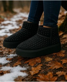 Resim MODAŞIKŞIK TAŞLI İÇİ TÜYLÜ KALIN TABAN KISA BOT 