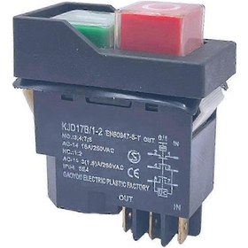 Resim Kjd17 Elektromanyetik Basmalı Düğme Anahtarı 6 Pinli 15a Ac250v Ip55 Su Geçirmez Güvenlik 