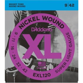 Resim D'Addario EXL120 Super Light Elektro Gitar Teli (9-42) 