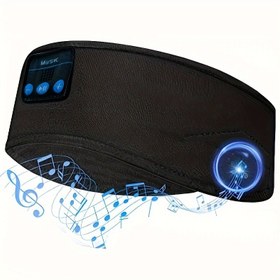 Resim Ultra İnce Kablosuz Uyku Kulaklıkları Bandı - HD Stereo Ses, USB Şarj Edilebilir Pil, Yoga, Koşu, Meditasyon & Seyahat için Müzik Kontrolleri, Siyah, Kablosuz Kulaklıklar 