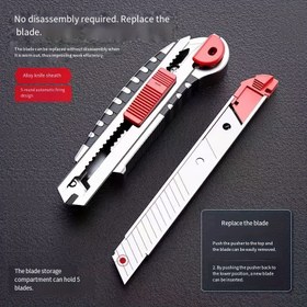Resim Beş Bıçaklı Ağır Hizmet Tipi Ofis Kesme Alet Tutucu (Bıçak Dahil Değildir, Kaymaz Sap) - El İşi Araçları İçin Dayanıklı ve Sağlam Çok Amaçlı Bıçak Kılıfı 