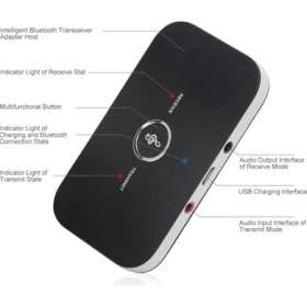 Resim Teknocan Marketing Bluetooth 5.0 2-In-1 Ses Verici ve Alıcı Adaptör - Tv Pc Araç Hoparlör Için Audio Transmitter Receiver, Aux Destekli Tx Rx Kablosuz Müzik Çevirici | ZR1137 