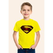 Resim Karya ButikSuperman Baskılı Sarı Çocuk T-Shirt Tişört 2 