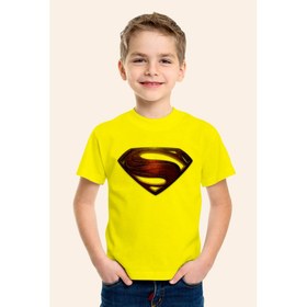 Resim Karya ButikSuperman Baskılı Sarı Çocuk T-Shirt Tişört 2 