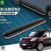 Resim S-Dizayn Fiat Doblo Uzun Şase Diamond Krom Yan Basamak 223 Cm 2001-2010 A+ Kalite 