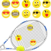 Resim 10 adet Tenis Şok Emicileri, Sevimli Yuvarlak Şekilli Kauçuk Tenis Raketi Dampir Şok Emici, Tenis Hediyesi için Tenis Raketi Dampirleri 