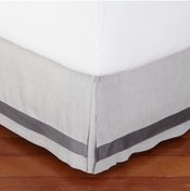 Resim METİNEV Antrasit Şeritli Açık Gri Dack Keten Baza Eteği 