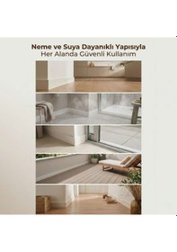 Resim Espumo Kompozit Süpürgelik 8 cm Beyaz | Suya Dayanıklı Parke Duvar Süpürgelik 2,40 m ESP201 