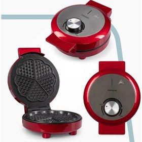 Resim Goldmaster Sugar 1000W Taşmayı Önleyen Derin Plakalı Isı Kontrollü Waffle Makinesi Kırmızı 