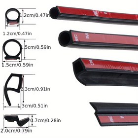 Resim P Z D şekilli 2 Metre Araba Kapı Contası EPDM Kauçuk Gürültü Yalıtımı Conta Şeridi Kapı yalıtım bandı 