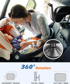 Resim Bebek Araba Aynası, 3 Parlaklık Seviyeli, Uzaktan Kumandalı, 360° Dönebilir 