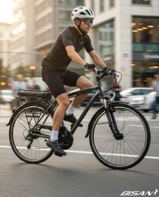 Resim COMET ELEKTRİKLİ BİSİKLET 52 CM V 28 JANT 21 VİTES PARLAK GRİ SARI 