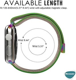 Resim Microsonic Apple Watch Series 7 45mm için Kordon Luxe Metal Twist Iridescent [Watch Series 7 45mm ile Uyumlu Kordon - Iridescent] 